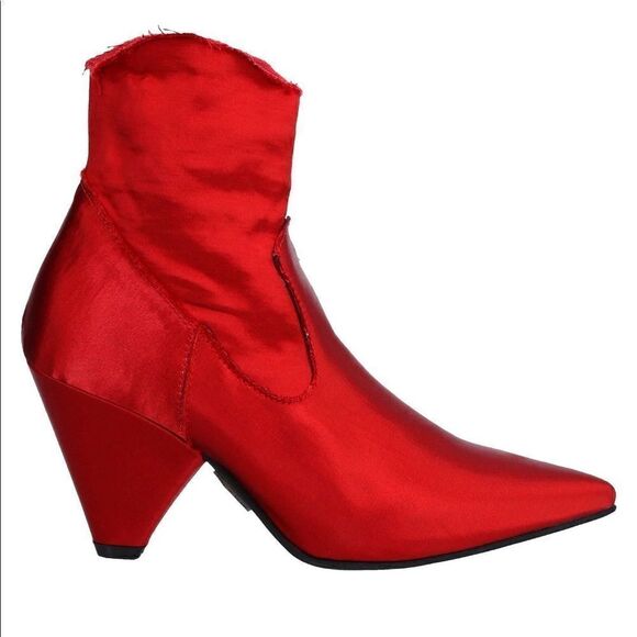 DIVINE FOLLIE red comfort Ankle boots. Satin shoes - Picture 3 of 4
